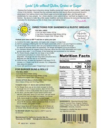 California Country Gal Clean Keto Breads and Buns Mix - Low Carb, Paleo, Grain Free - 10.2 oz, Gluten Free, Lectin Free, No Added Sugars - Buy Online on GoSupps.com