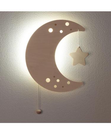 Bo Babys ONLY - Moon Wall Lamp for Baby Room | Night Lamp with Battery | FSC Quality Wood | 25 000 Hours of Light - Buy Online on GoSupps.com