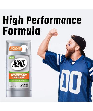 Right Guard Xtreme Defense Antiperspirant Deodorant - Invisible Solid Stick Fresh Blast - 2.6 oz - Long-Lasting Protection International Shipping Available - Buy Online on GoSupps.com