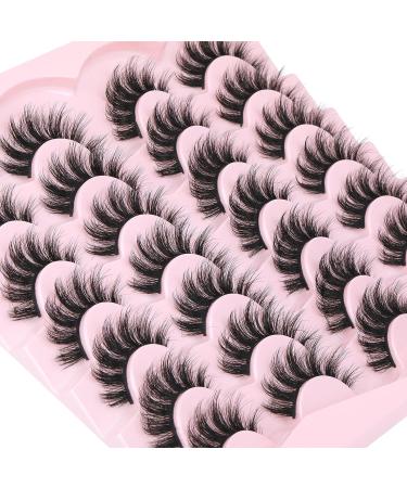 Fluffy Mink Wispy False Eyelashes 14 Pairs - FANXITON Natural Lashes (6B) - 16mm - Buy Online on GoSupps.com