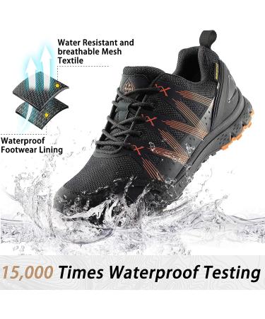 Wantdo Men's Waterproof Hiking Shoes - Lightweight Trekking Boots 10.5 Orange - Buy Online on GoSupps.com