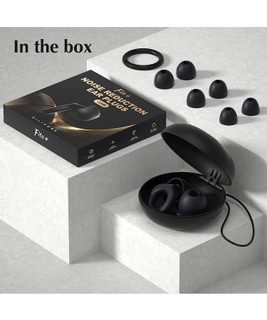 Fita+ Noise Cancelling Ear Plugs - NRR 33 dB, Reusable Silicone Earplugs for Sleeping, Concerts, Motorcycle, Travel - Black - Buy Online on GoSupps.com