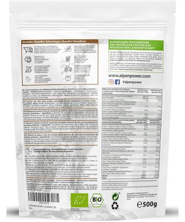 Alpenpower Bio Whey Protein Coconut 500g | 100% Natural No Additives | Premium Organic Alpine Milk CFM Protein Powder - Buy Online on GoSupps.com