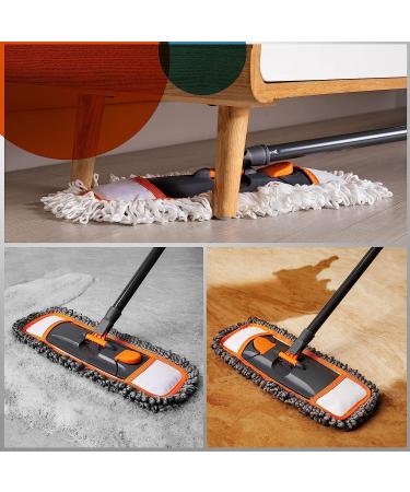 CLEANHOME Mops for Floor Cleaning with 3 Different Washable Mop Pads and Extendable 55 Long Handle  Multifunction Dust Mop for Hardwood Marble Tile Floor Mopping Mop two - Buy Online on GoSupps.com