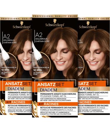 Diadem Diadem A2 Golden Brown Level 3 Fixing Kit (22 ml) permanent hair color in just 10 minutes base color with nourishing oil-based formula