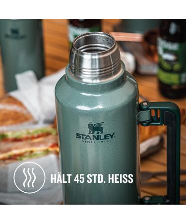 Stanley Classic Legendary Thermos Bottle 1.9L - Keeps Drinks Hot or Cold for 45 Hours - BPA-Free Dishwasher Safe Hammertone Green - Buy Online on GoSupps.com
