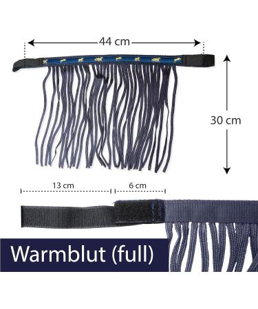 Premium Fly Mask with Fringes & Velcro for Horses - Ideal for Shetty Pony COB & Warmblood - Blue Color - Buy Online on GoSupps.com