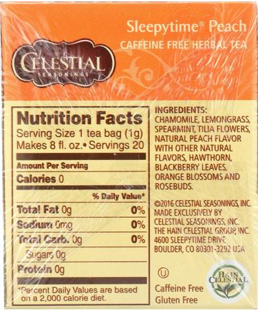 Celestial Seasonings Sleepytime Peach Tea - 20 Bags - Buy Online on GoSupps.com