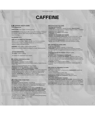 Bulk Caffeine Tablets - 200 mg Pre Workout Booster 100 Tablets | International Shipping Available - Buy Online on GoSupps.com