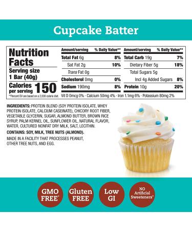 think! Cupcake Batter Protein Bars - 150 Calories, 10 Pack - High Protein Snack - Buy Online on GoSupps.com