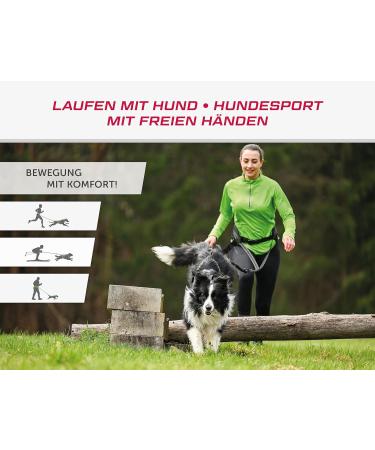 LASALINE Belly Belt for Dog Leash - Perfect for Canicross Dogtrekking & Ski-J ring | Ideal Dog Sports Gear in Black - Buy Online on GoSupps.com