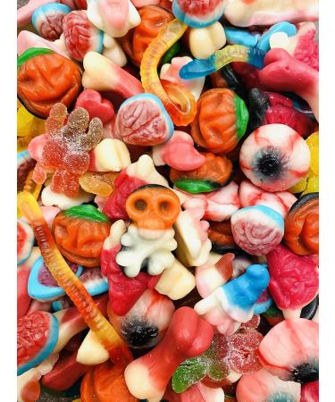 Halloween Pick and Mix Candy Jelly Sweet Mix - 1Kg - Jelly Brains - Spiders - Worms - Pumpkins - Skulls - Eyeballs