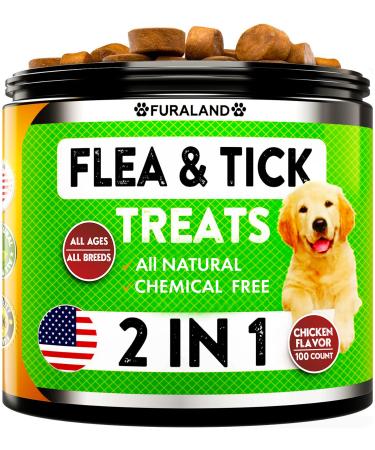 Flea and Tick Prevention for Dogs Chewables - Made in USA - Natural Flea and Tick Supplement for Dogs Chews- Oral Flea Pills for Dogs - No Mess | No Collars - All Breeds and Ages - Tasty Soft Tablets
