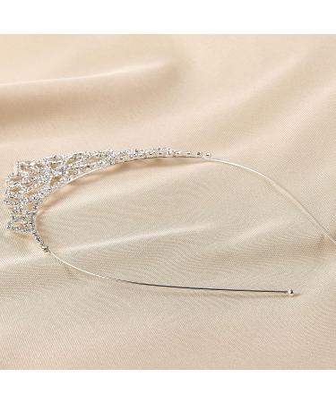 OUFO Crystal Tiara for Girls - Silver Flower Girl Princess Crown for Birthday Party - Buy Online on GoSupps.com