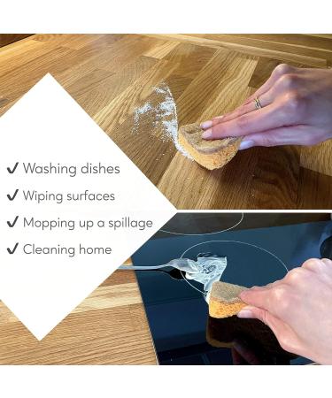 Eplanita Natural Plant Based Scrub Sponges - Non-Scratch Biodegradable Eco Scourers (3 Pack) - Buy Online on GoSupps.com