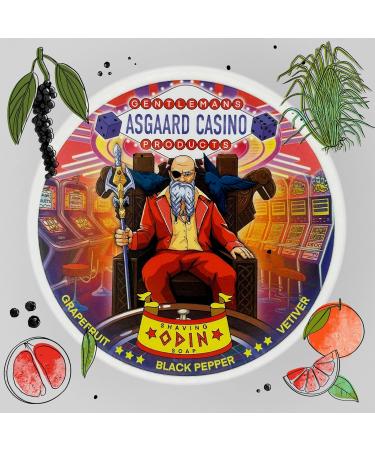  ODIN (ASGAARD CASINO) ARTISAN SHAVING SOAP - MADE IN UK - Grapefruit&Black Pepper&Vetiver - 7 BUTTERS - ALL NATURAL INGREDIENTS - Buy Online on GoSupps.com