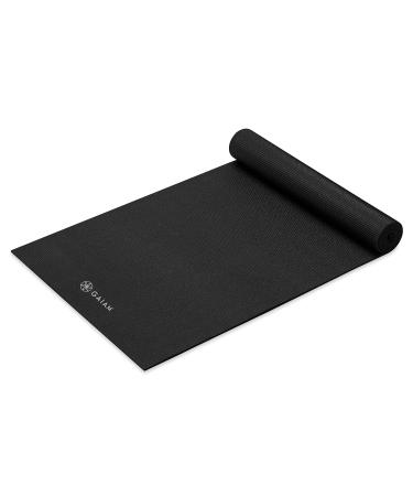Gaiam Yoga Mat - Premium 5mm Solid Thick Non Slip Exercise & Fitness Mat for All Types of Yoga, Pilates & Floor Workouts (68" x 24" x 5mm) Black