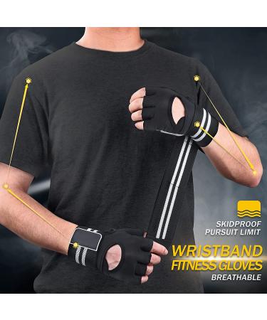 Astaresk 'Rock-Climber' Workout Gloves with Wrist Wrap Support - Full Palm Protection for Men and Women - Ideal for Weightlifting, Training, Fitness, Exercise, Hanging, Pull-ups - Large Size - Buy Online on GoSupps.com