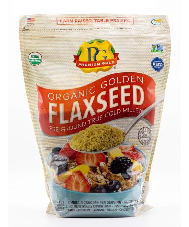 Premium Gold Flax Products Organic Ground Flax Seed, 4 lbs.