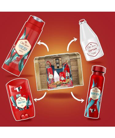 Old Spice Treasure Chest Gift Box Father s Day Gifts for Men Deep Sea Deodorant Stick 50ml Deodorant Spray 150ml Shower Gel 250ml and Captain Aftershave 100ml Deep Sea Gift Set - Buy Online on GoSupps.com