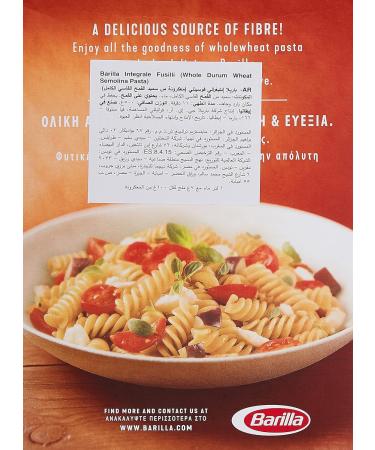 Barilla Wholegrain Fusilli Pasta Integrale 500g - Whole Wheat Durum Semolina Pasta - Buy Online on GoSupps.com