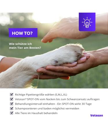 Vetasan Spot-On for Dogs 10-20kg | Flea & Tick Protection | 3 Months Effectiveness | Highly Effective Tick Repellent - Buy Online on GoSupps.com