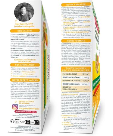 SUPERDIET - GINSENG IMMUNITY - Tonic Boosters Immune Defenses Stress-5 ginseng based formula-20 ampoules of 15 ml - Buy Online on GoSupps.com