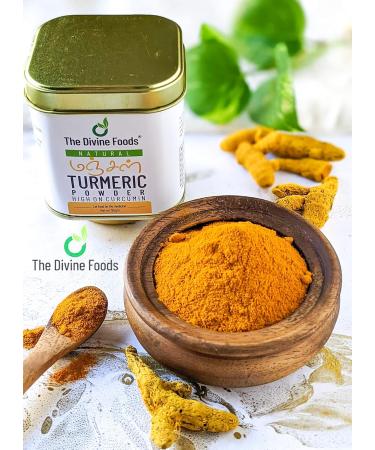 Divine Foods High Curcumin Turmeric Powder - 125g Pack | Powerful Anti-Inflammatory & Antioxidant | Grounded Turmeric for Curries/Smoothies - Buy Online on GoSupps.com