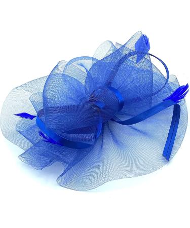 Allsorts Large Feather Aliceband/Clip Fascinator Hairband Fascinator for Weddings Races Royal Ascot (Royal Blue) - Buy Online on GoSupps.com
