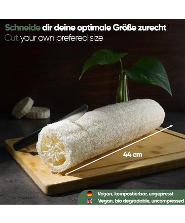 Loofah Moments Luffa Sponge | 44cm Large Natural Luffa Gourd for Body Scrub Soap Making & Handicrafts - Eco-Friendly Cosmetics - Buy Online on GoSupps.com