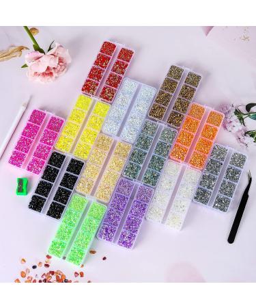 QPRETTY DU Black Rhinestones Set - 10400PCS Jelly Resin Flatback Non Hotfix Crystals for Nails, Crafts with Sharpener, Tweezer, and Picker Pen - Buy Online on GoSupps.com