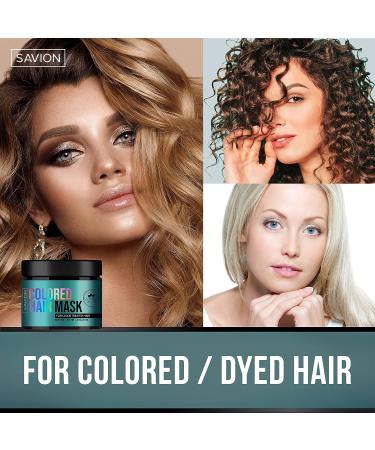 Savion Color Safe Hair Mask - Repair & Nourish Damaged Hair - with Keratin, Biotin, Collagen & Oils - Made in USA - Buy Online on GoSupps.com