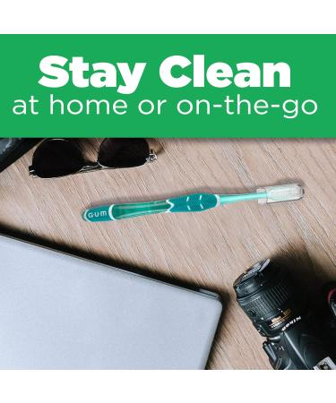 GUM Technique Daily Clean Toothbrush with Quad-Grip Handle & Stay Clean Cap Compact Head & Soft Bristles 3 Toothbrushes Multicoloured Daily Clean 1 count (Pack of 3) - Buy Online on GoSupps.com