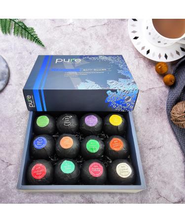 Organic Bath Bomb Gift Set for Men - Pack of 12 | Special Occasion Gift for Dad, Husband, Boyfriend | Spa Bombs for Bath & Relaxation - Buy Online on GoSupps.com
