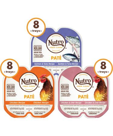 NUTRO Perfect Portions Grain-Free Wet Cat Food Variety Pack - Chicken, Salmon, Chicken Liver - 48 Twin Packs (1.32oz each) - Buy Online on GoSupps.com