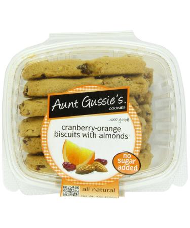 Aunt Gussie's No Sugar Added Cranberry-Orange Biscotti with Almond, 8-Ounce Tubs (Pack of 4) Cranberry Orange Almond 8 Ounce (Pack of 4)