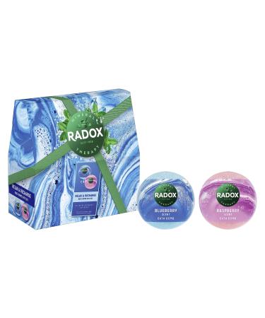 RADOX Relax & Recharge Bath Bomb Gift Set bath bombs blended with minerals & herbs perfect for any occasion 2 piece