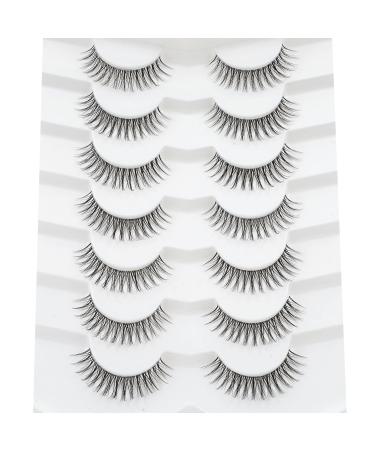 3D Clear Band Cat Eye Wispy Fake Eyelashes - Natural Look & Reusable - 7 Pairs | Happy Heartbeat No.205 - Buy Online on GoSupps.com