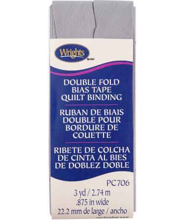 Wrights Medium Grey Double Fold Quilt Binding 7/8 X3yd