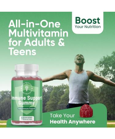 Haydar Marketplace Immune Boosters for Adults - Vegan Immune Support Gummies with Vitamins C & D Zinc Magnesium Probiotics - Immunity Gummies with Elderberry Turmeric Echinacea 60 Ct - Buy Online on GoSupps.com