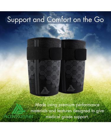 Thigh Compression Support Sleeve - Adjustable Non-Slip Strap for Hamstring & Quadricep Recovery - Breathable - 2 Pack - Men & Women - International Shipping - Buy Online on GoSupps.com