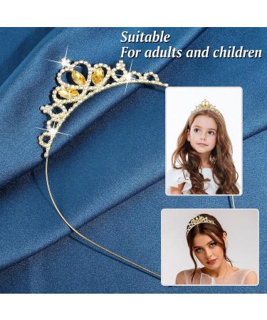 Sibba Princess Tiara Crown Headpieces Hair Hoop Tiara Gems Rhinestone Tiara Head Crown Headband for Girls Wedding Prom Party Costume Christmas Gifts(Gold) - Buy Online on GoSupps.com