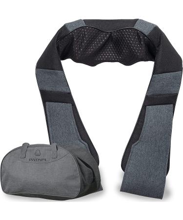 Shiatsu Back Shoulder and Neck Massager with Heat - Deep Tissue Kneading Pillow Massage - Electric Full Body Massager - Black Gray - Buy Online on GoSupps.com