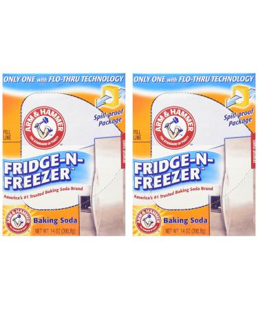 Arm & Hammer Baking Soda, Fridge-N-Freezer Pack, Odor Absorber, 14 oz - 2 Pack