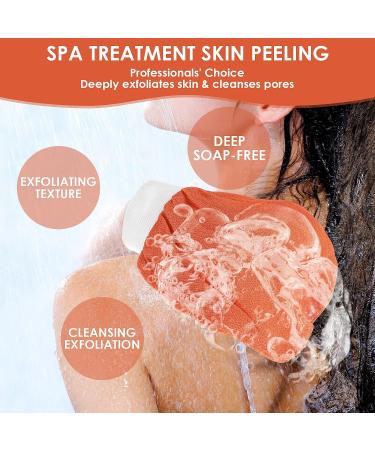 Exfoliating Gloves 3Pcs Body Scrub Glove Bath SPA Exfoliating Mitts Dual-Sided Deep Clean Exfoliation Scrubbing Mitt Dead Skin Remover Glove Deep Body Scrubber for Women and Men(Orange) - Buy Online on GoSupps.com
