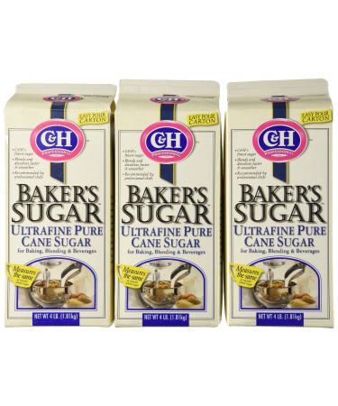 C & H Bakers Sugar Ultra-Fine Pure Cane Sugar 4 lbs. (Pack of 3) - Buy Online on GoSupps.com