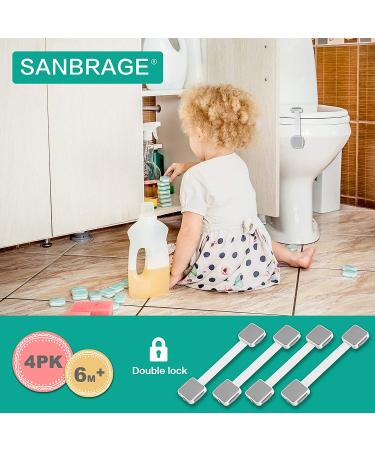 Child Safety Strap Locks (4 Pack) - Secure Fridge, Drawers, Oven, Cabinets, Toilet, Dishwasher - Double Lock Structure, 3M Adhesive - No Drilling Needed - Buy Online on GoSupps.com