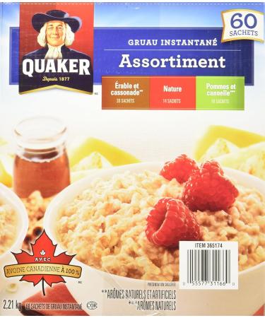 Quaker Instant Oatmeal Flavour Variety 60 Pouches 2.21 Kg 60 Count - Buy Online on GoSupps.com