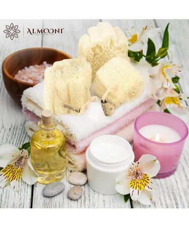 Almooni Mini Natural Loofah Sponge - Egyptian Shower Exfoliating Scrubber - Buy Online on GoSupps.com