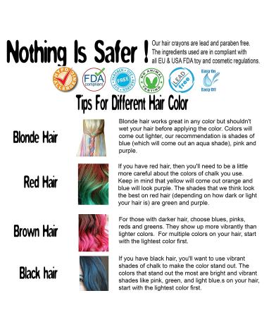 Mosaiz Hair Chalk 16 Pcs Pens - Washable Temporary Hair Color for Kids, Teens & Adults - 6 Metallic Colors - Birthday or St Patricks Day Gift - Buy Online on GoSupps.com